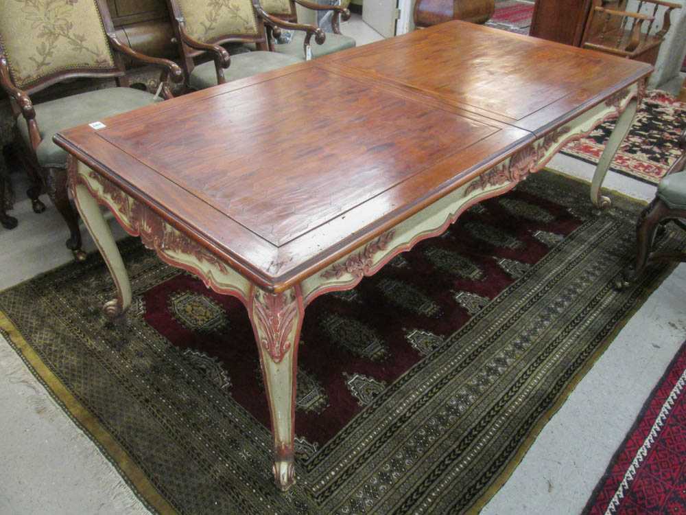 Appraisal: PROVINCIAL STYLE BANQUET TABLE WITH FOLD-OUT LEAF American late th