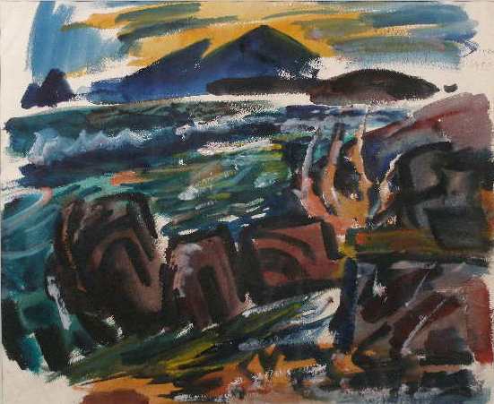 Appraisal: George Buehr IL - Dangerous Shore watercolor on paper signed