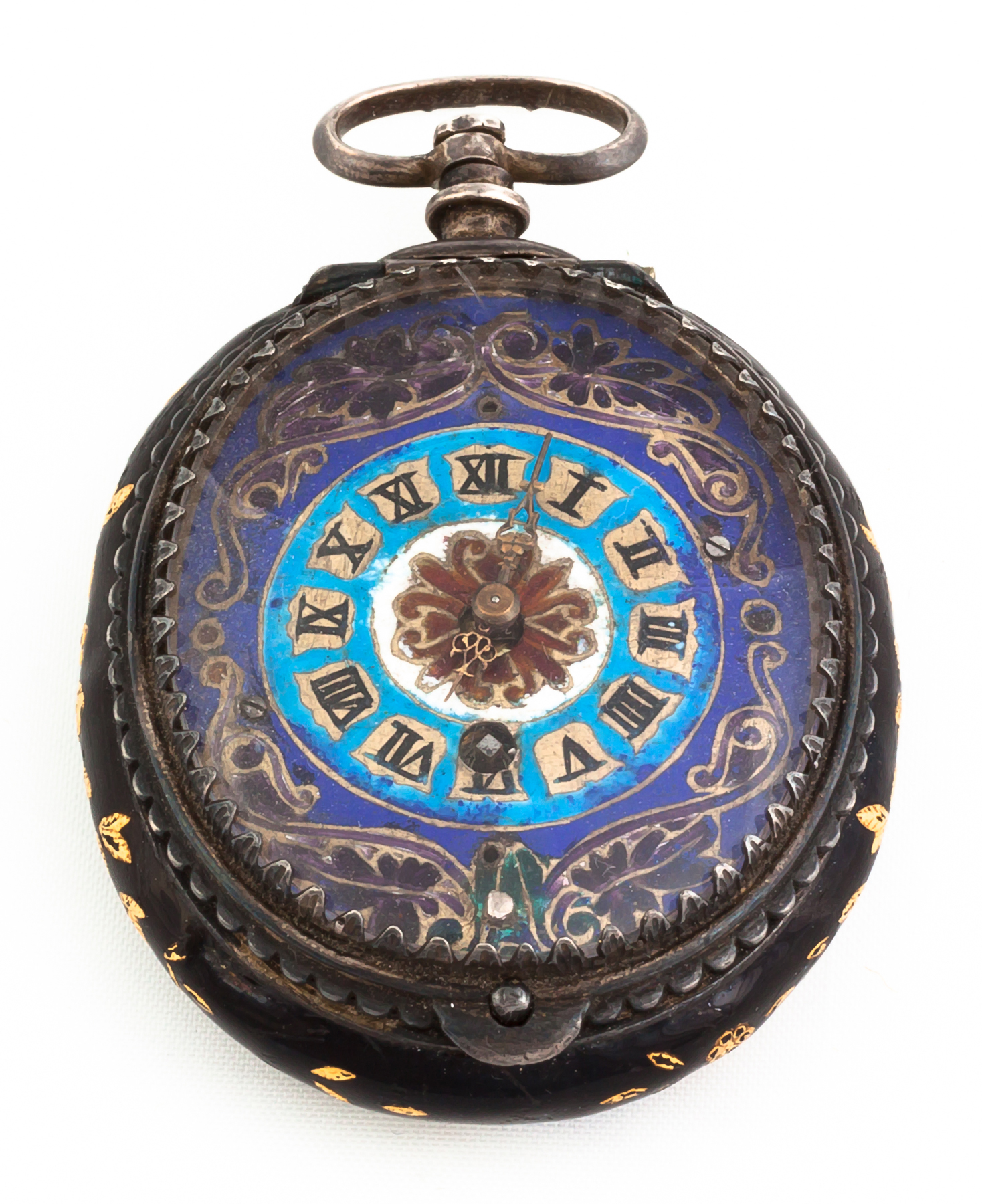 Appraisal: Swiss Pendant Watch with Enameled Case Inlaid and enameled dial