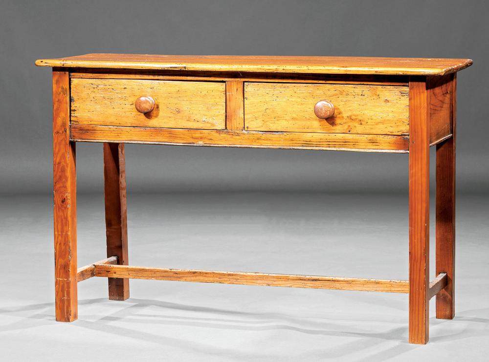 Appraisal: English Country Pine Side Table late th c two drawers