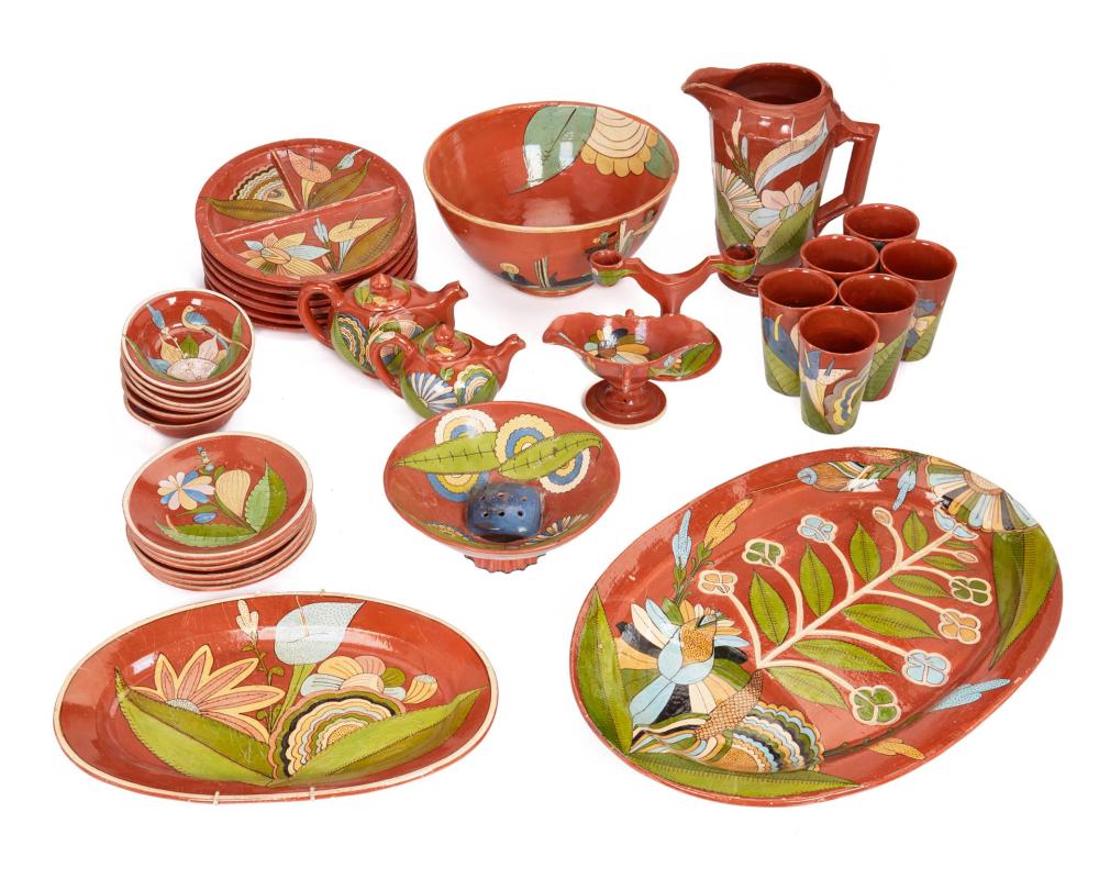 Appraisal: A Tlaquepaque pottery dinner service by Josefina Arias Circa s