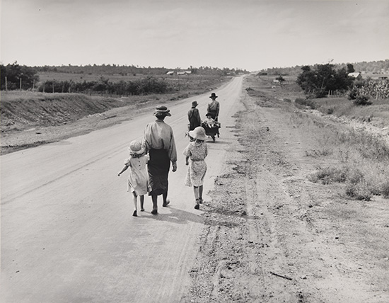 Appraisal: LANGE DOROTHEA - Homeless Family Oklahoma Silver print x inches