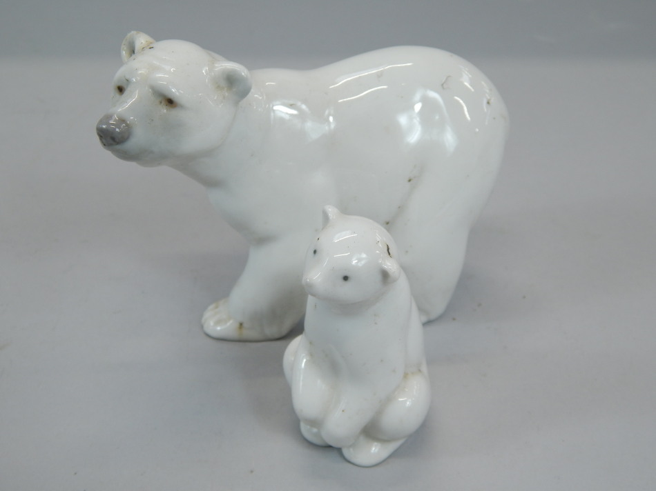 Appraisal: A Lladro porcelain Polar bear and a Nao small Polar