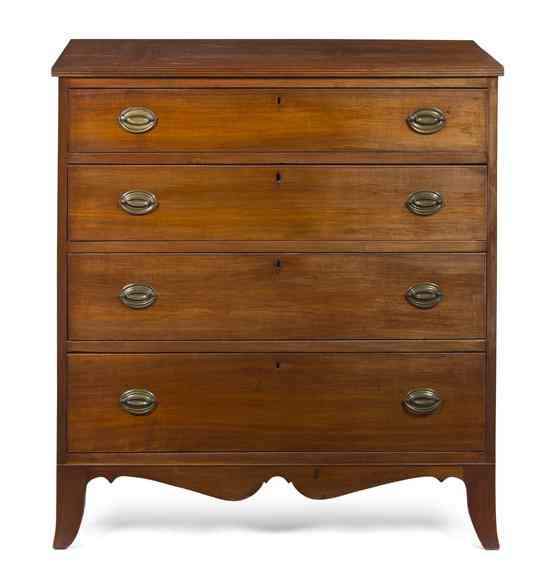 Appraisal: An American Federal Style Mahogany Chest of Drawers having a