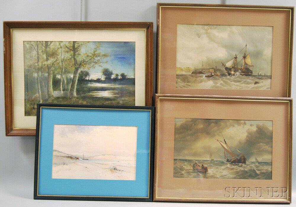 Appraisal: Four Framed Watercolors R Hills Bemish American th th Century