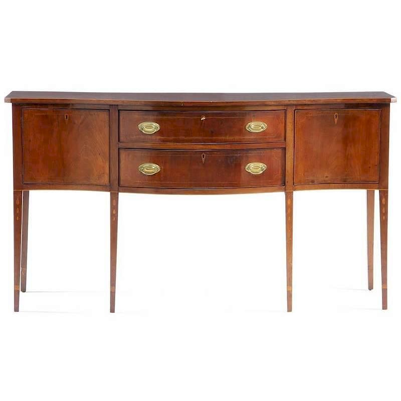 Appraisal: Southern Federal Inlaid Serpentine Front Sideboard attributed to Baltimore late