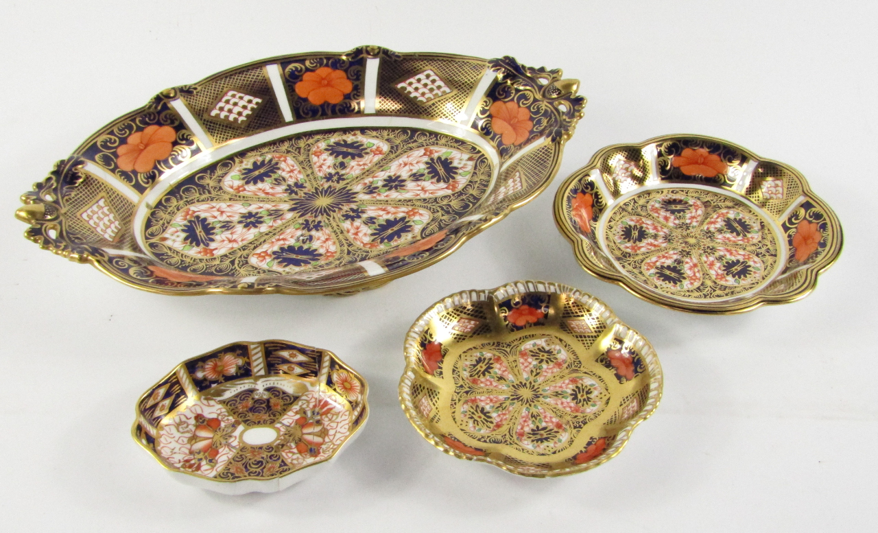 Appraisal: Two Royal Crown Derby Old Imari trinket dishes pattern No