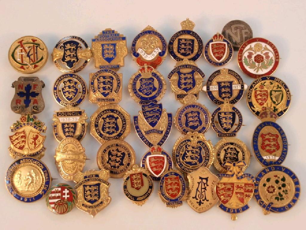 Appraisal: Football Interest A collection of Football Association FA enamelled gold