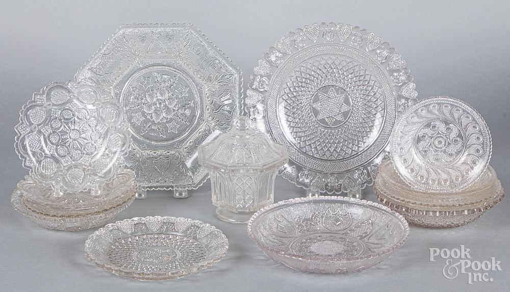 Appraisal: Colorless lacy glass Colorless lacy glass largest - dia Condition