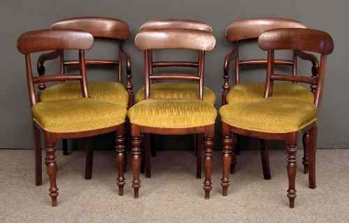 Appraisal: A set of six stained wood dining chairs of Victorian