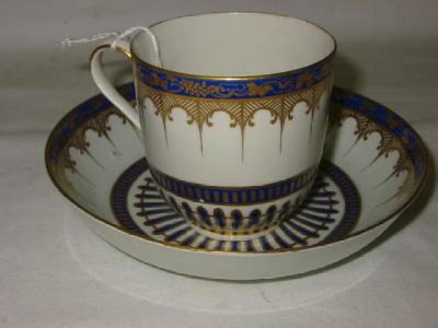 Appraisal: A DERBY PORCELAIN COFFEE CUP AND SAUCER painted in blue