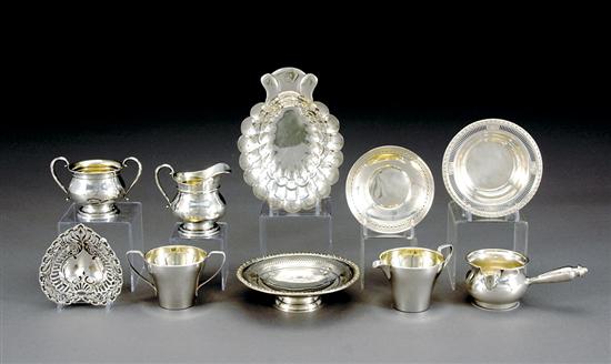 Appraisal: American sterling table articles th centurytwo cream and sugar sets