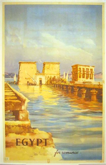 Appraisal: piece Color Lithographic Poster Egypt for Romance Alexandria ca x