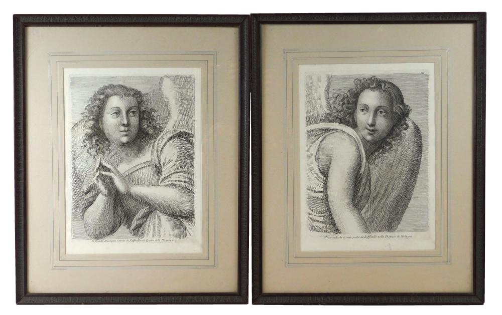 Appraisal: Paulo Fidanza Italy th C two engravings of archangels both