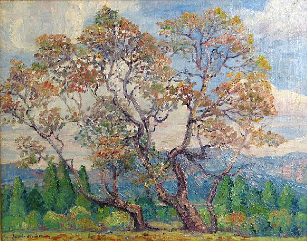 Appraisal: Amanda Jacobson American - Sycamore Trees Whittier signed 'Amanda Jacobson'