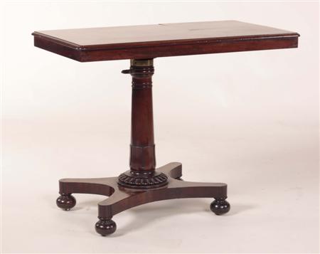 Appraisal: A William IV mahogany reading table the moulded rectangular top