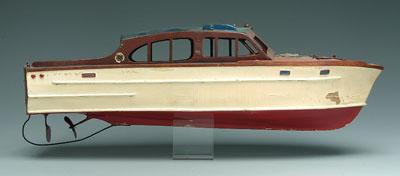 Appraisal: Kit-built boat model wooden cabin cruiser balsa wood with painted