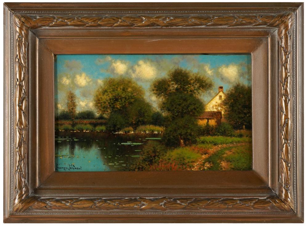 Appraisal: GEORGE W DREW - FARM BY A PONDoil on board