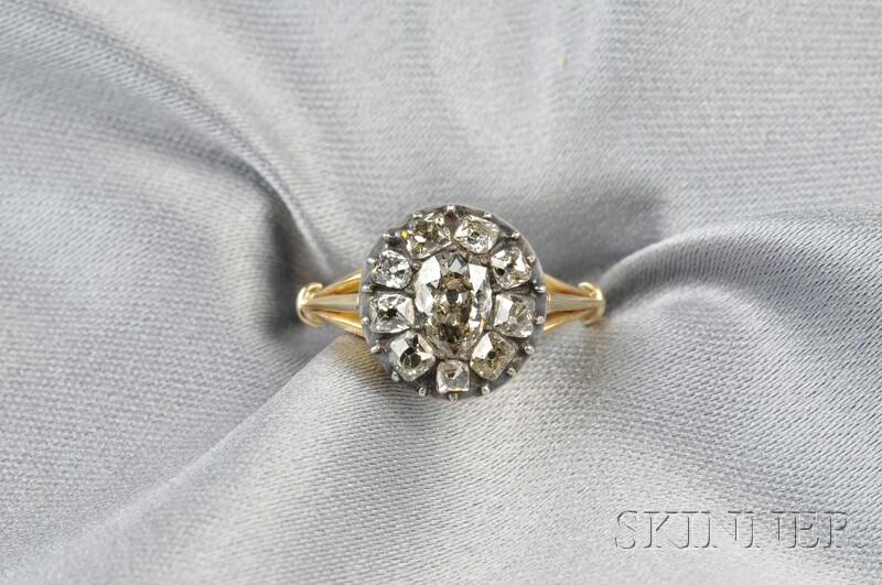 Appraisal: Antique Diamond Cluster Ring the diamond cluster c the old