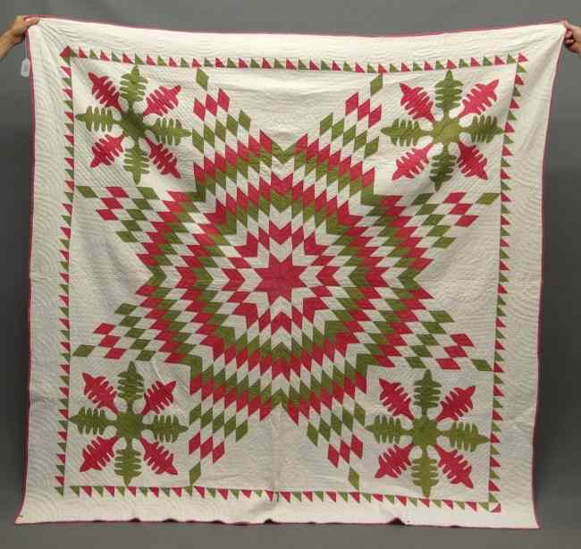 Appraisal: th c starburst applique quilt '' x ''