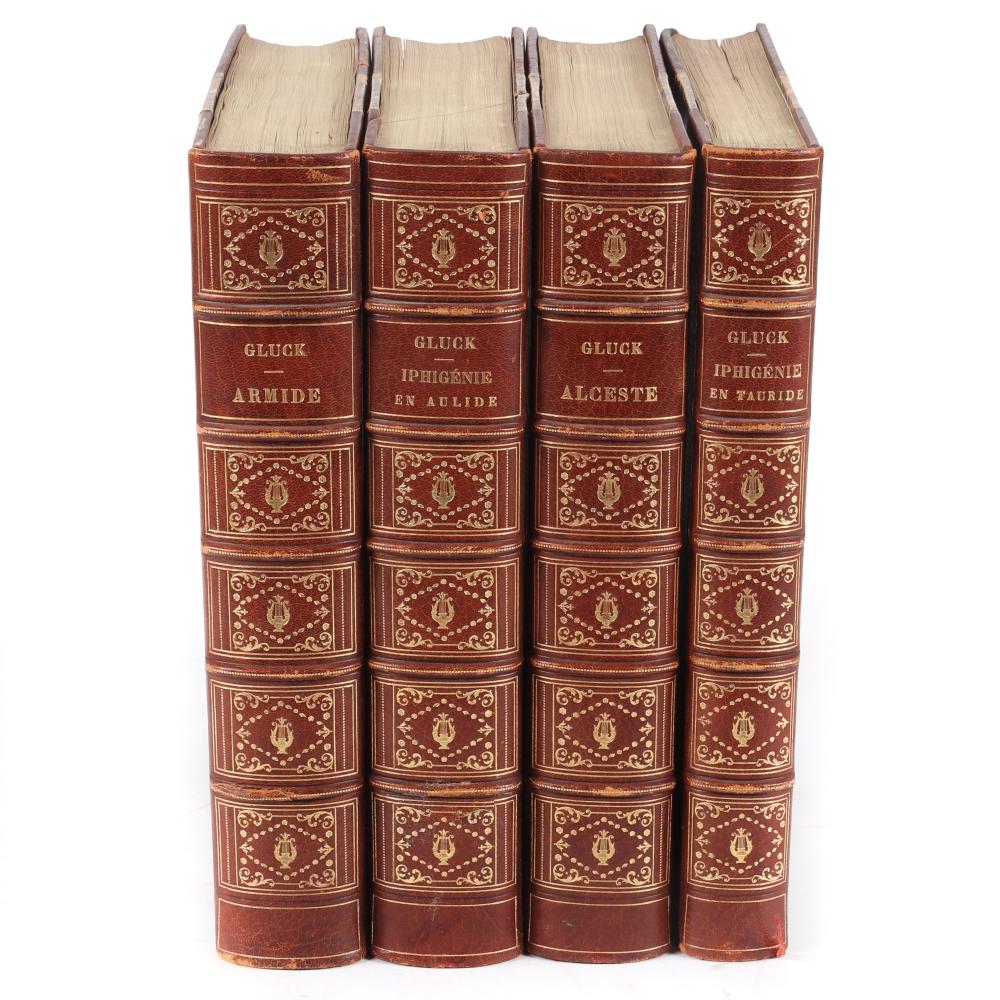 Appraisal: FOUR VOLUME FACSIMILE MUSIQUE DE GLUCK OPERAS PUBLIEE PAR M-ELLE