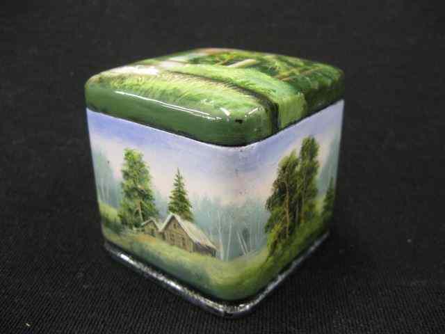 Appraisal: Russian Lacquerware Box superb springlandscapes - '' excellent