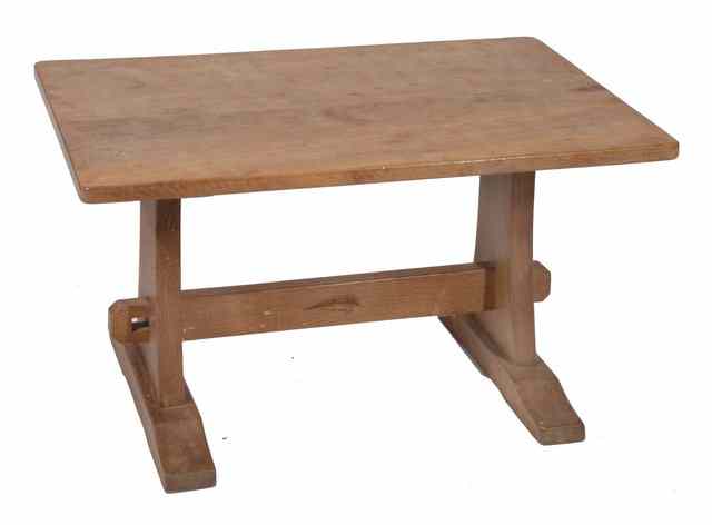 Appraisal: A RECTANGULAR LOW OAK OCCASIONAL TABLE by the 'Lizardman' from