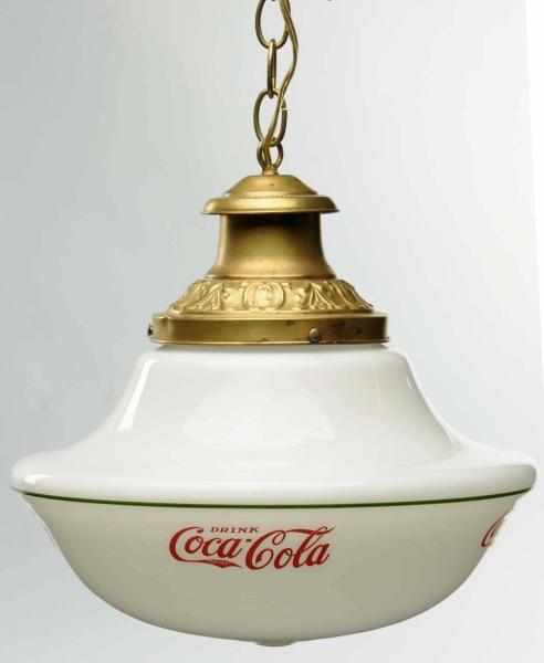 Appraisal: Large Coca-Cola Milk Glass Globe s Complete with original hanging