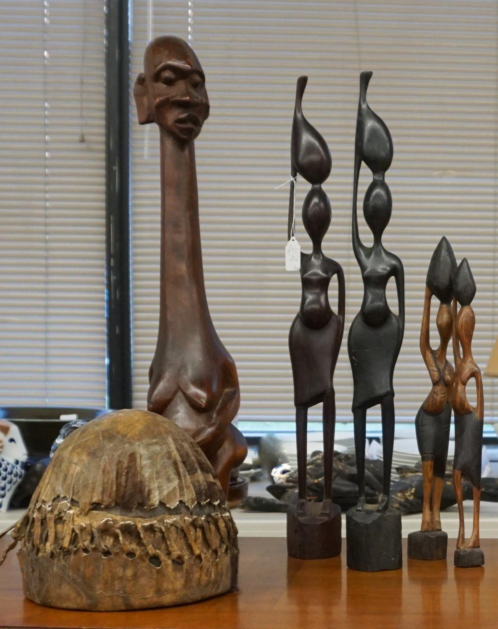 Appraisal: Collection of Carved Wood African or Oceanic Table Articles