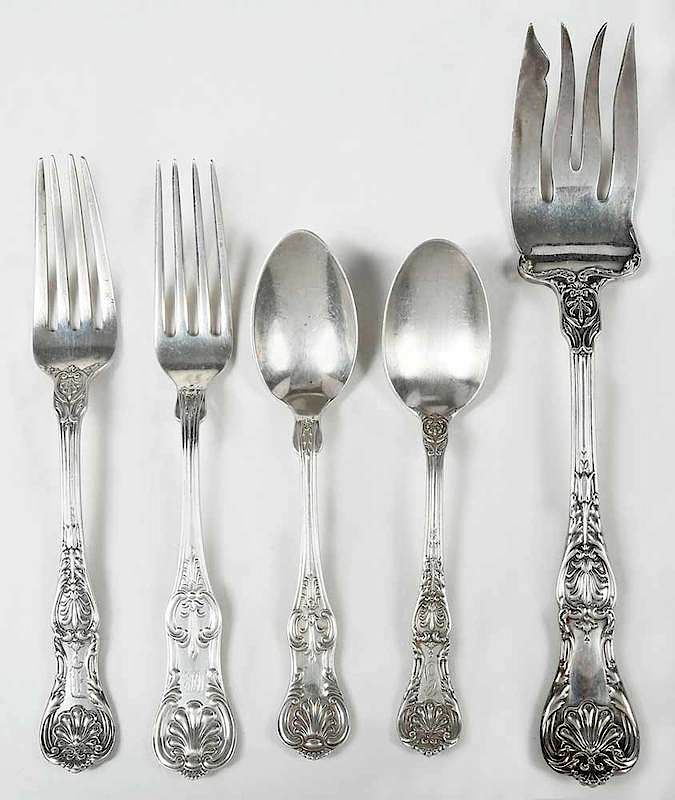 Appraisal: King's Pattern Sterling Flatware Pieces including Whiting forks seven pieces