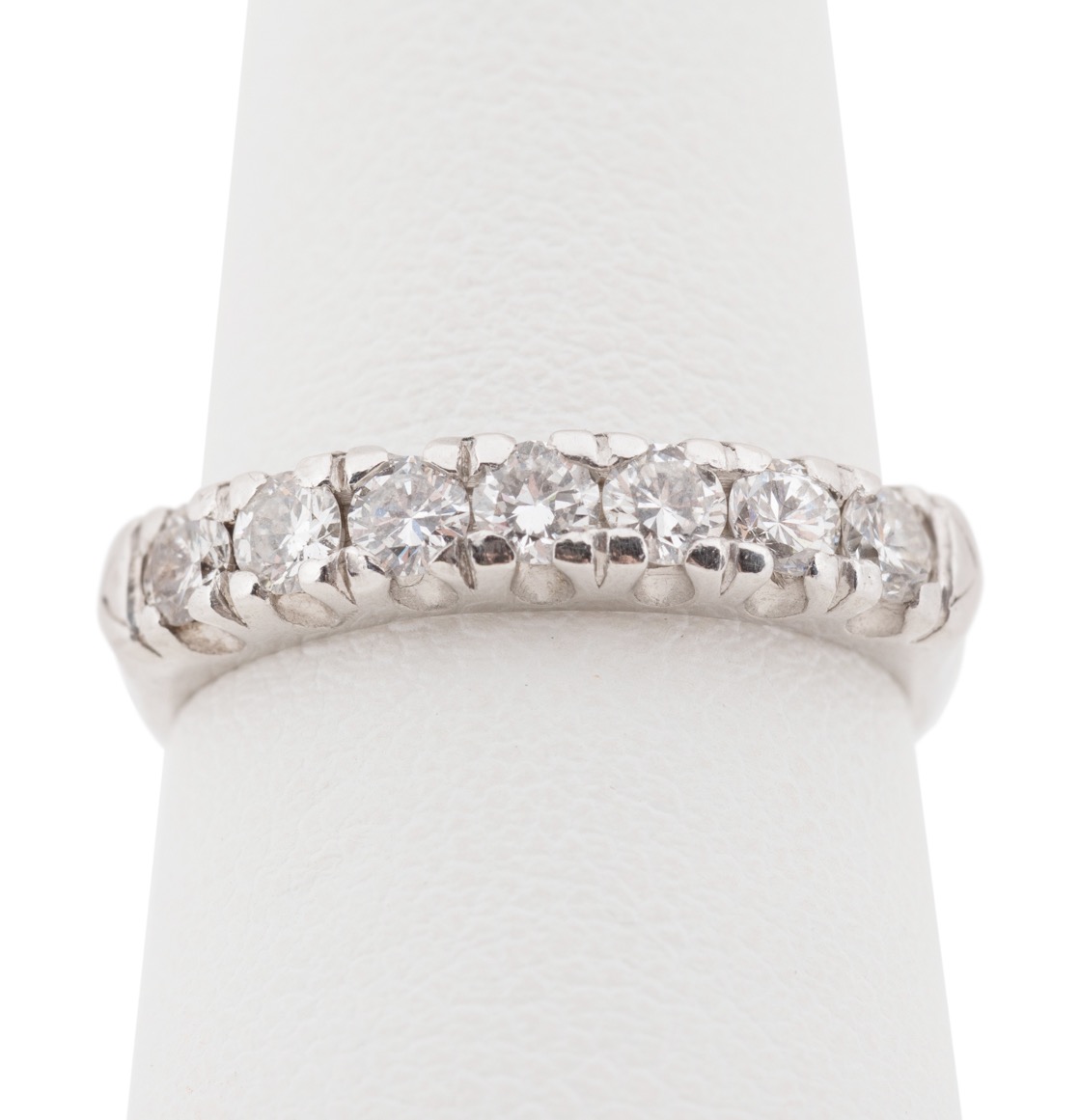 Appraisal: PLATINUM DIAMOND BAND RING Platinum and diamond band ring featuring