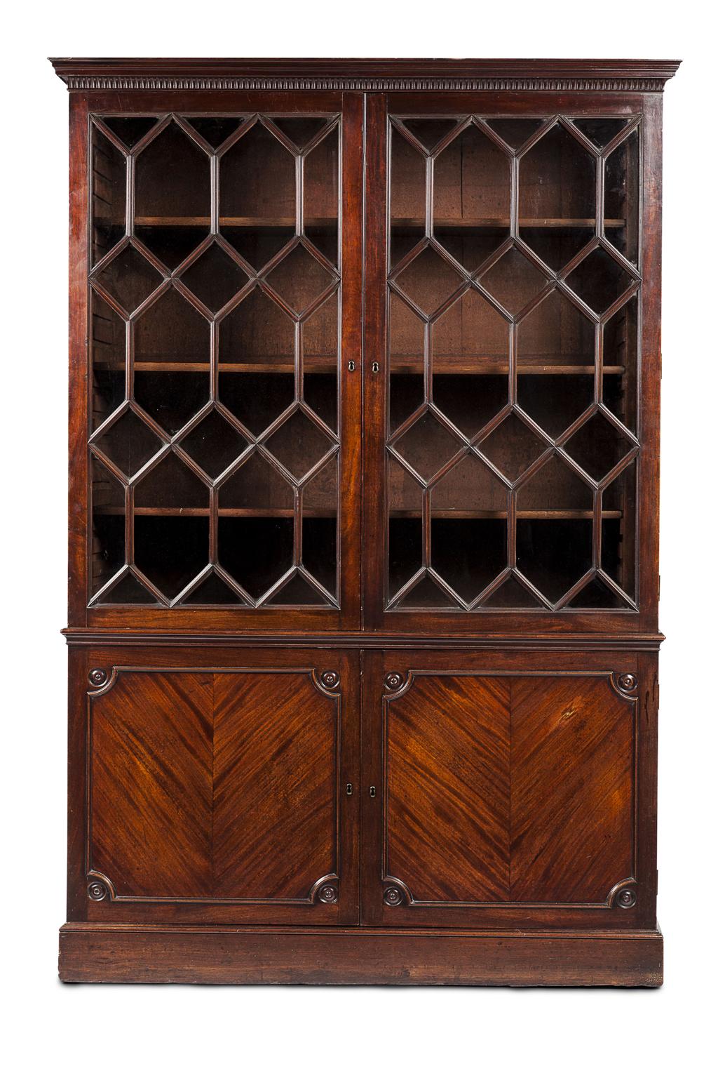 Appraisal: GEORGE III MAHOGANY BOOKCASE TH CENTURY AND LATER the moulded