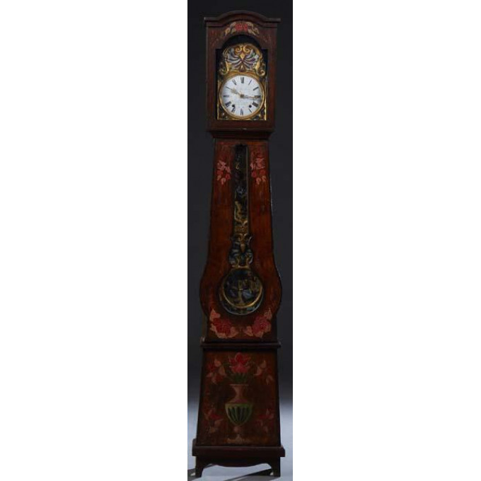 Appraisal: French Provincial Faux Bois Pine Tallcase Calendar Clock th c