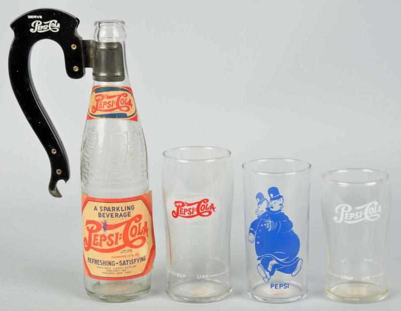 Appraisal: Lot of Pepsi-Cola Glass Items s to s Includes an