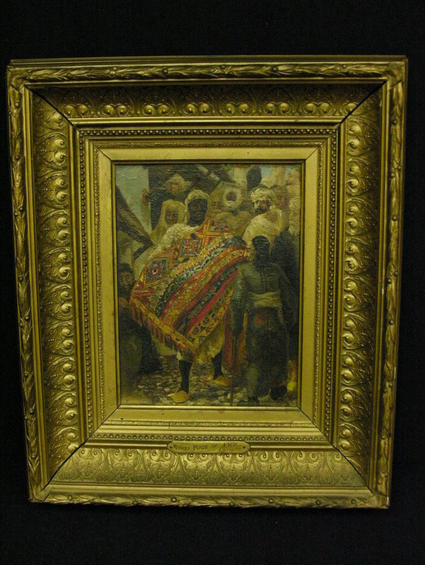 Appraisal: ANTONIO REYNA OIL ON BOARD MARKET SCENE Artist Antonio Maria