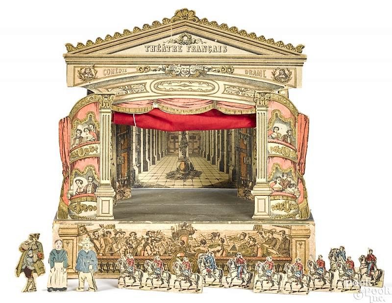 Appraisal: Theatre Francais lithograph paper and wood stage Theatre Francais lithograph