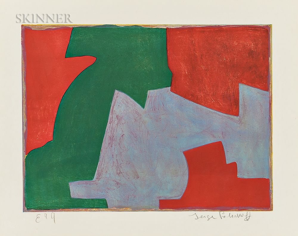 Appraisal: Serge Poliakoff Russian - Composition in Green Blue and Red