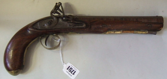 Appraisal: An English flintlock pistol by Tomlinson th century cm octagonal