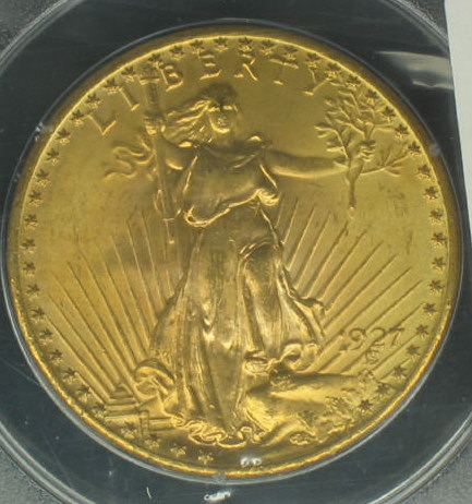 Appraisal: GOLD PCGS MS- An early graded show stopper virtually flawless