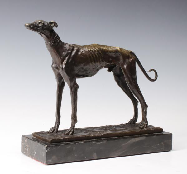 Appraisal: EARLY TH CENTURY BRONZE FIGURE OF A GREYHOUND Early th