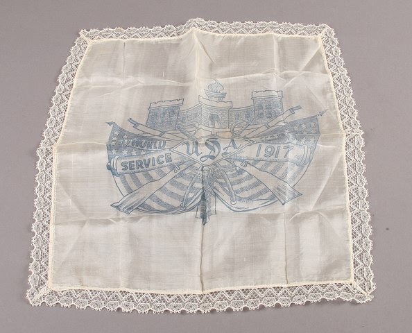 Appraisal: WWI Silk Handkerchief with Engineer Corps logo dated lace border