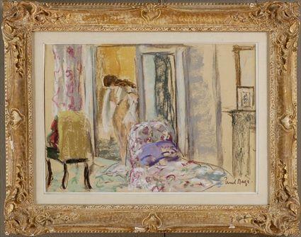 Appraisal: PAUL MAZE - INTERIOR Pastel on paper x in signed