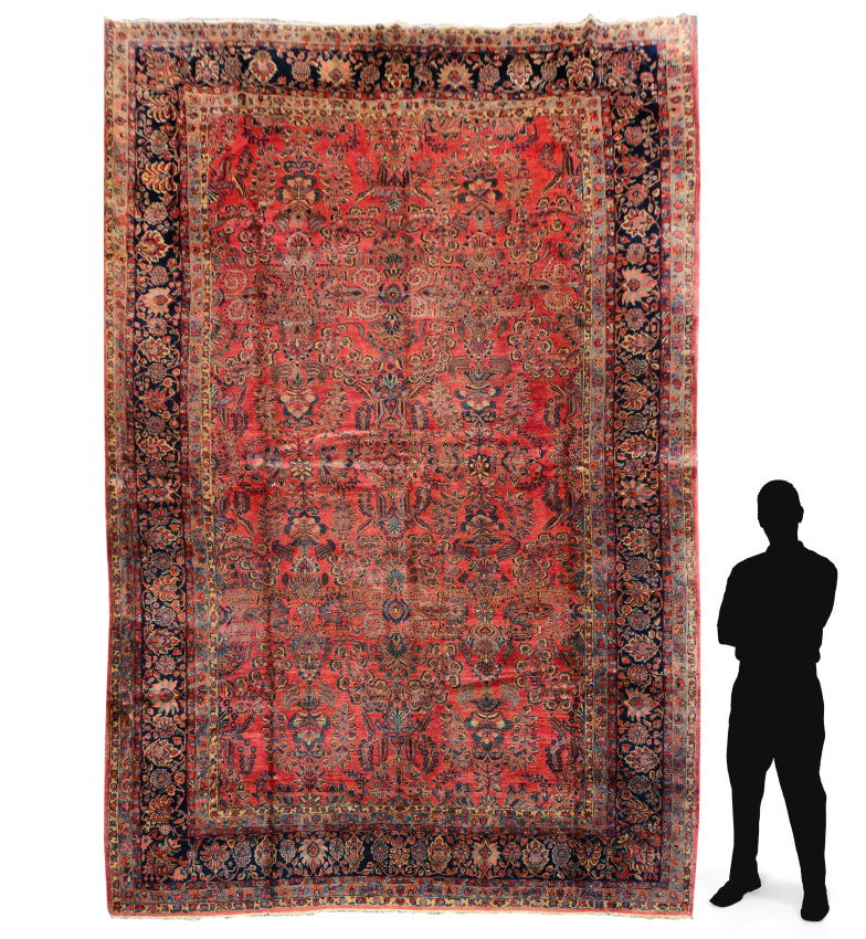 Appraisal: PALATIAL SEMI-ANTIQUE PERSIAN SAROUK HAND KNOTTED WOOL RUG ' ''