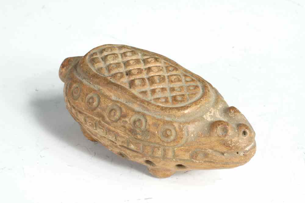 Appraisal: MAYAN POTTERY RATTLE - Child's Turtle-Form Baby Rattle Late Classic