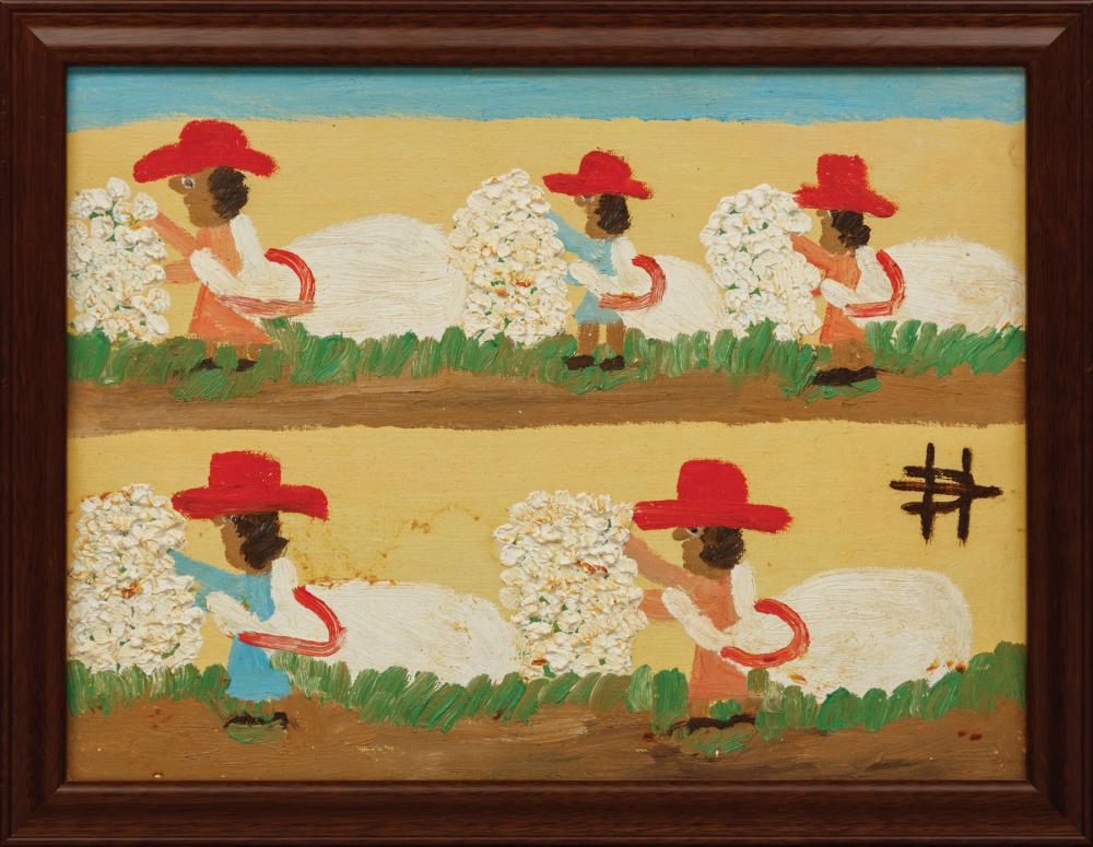 Appraisal: Clementine Hunter American Louisiana - Cotton Picking oil on canvas