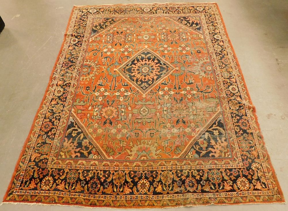 Appraisal: Mahal Blue Medallion Carpet Rug Mahal Blue Medallion Carpet Rug