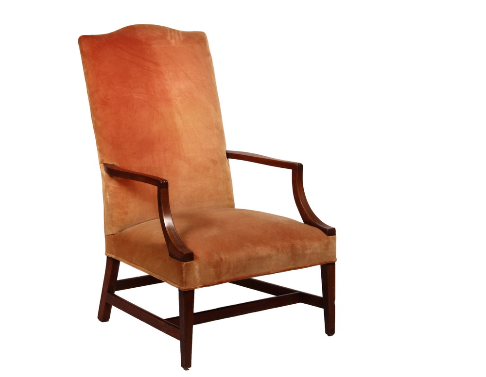 Appraisal: HEPPLEWHITE LOLLING CHAIR - th c Massachusetts High Back Open