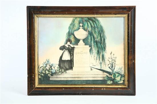 Appraisal: PRINTED MEMORIAL Handcolored lithograph on paper Made for Mrs Phebe