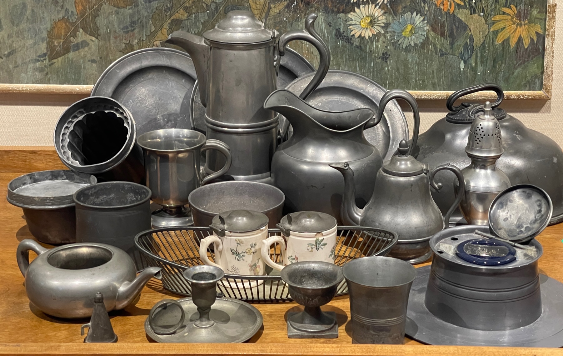 Appraisal: GROUP OF AMERICAN AND ENGLISH PEWTER PIECES Nineteenth - th