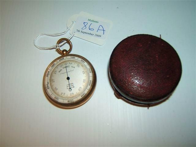 Appraisal: A cased th Century pocket barometer